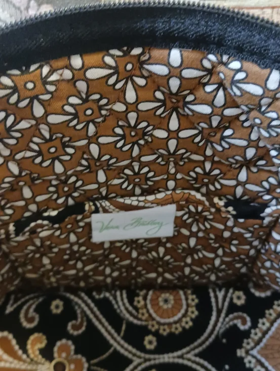 Vera Bradley 2008 Caffe Latte Shoulder Bag, Retired Quilted Cotton Purse - Picture 7 of 11